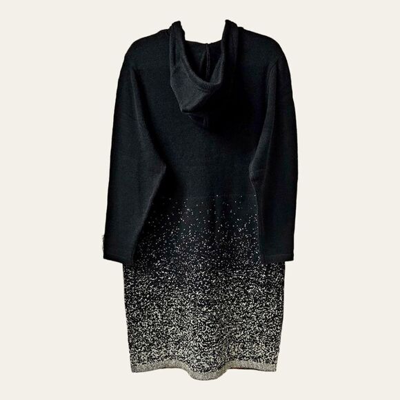 Torrid Plus Size Lurex Black Metalic Gold Hooded Kangaroo Pockets Mini dress 3X - Picture 12 of 16